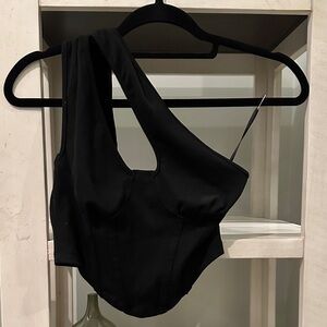 Black One-Shoulder Top